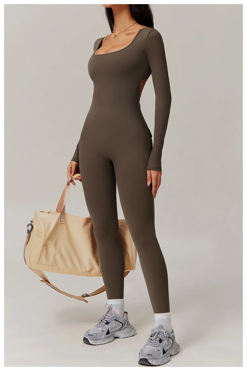 Sculpt Jumpsuit - Backless Long Sleeve