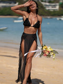 2025 New Sexy Three Pieces Bikini Set Swimsuit For Women Swimwear And High Split Beach Skirt Bathing Suit Beachwear Swim Suit