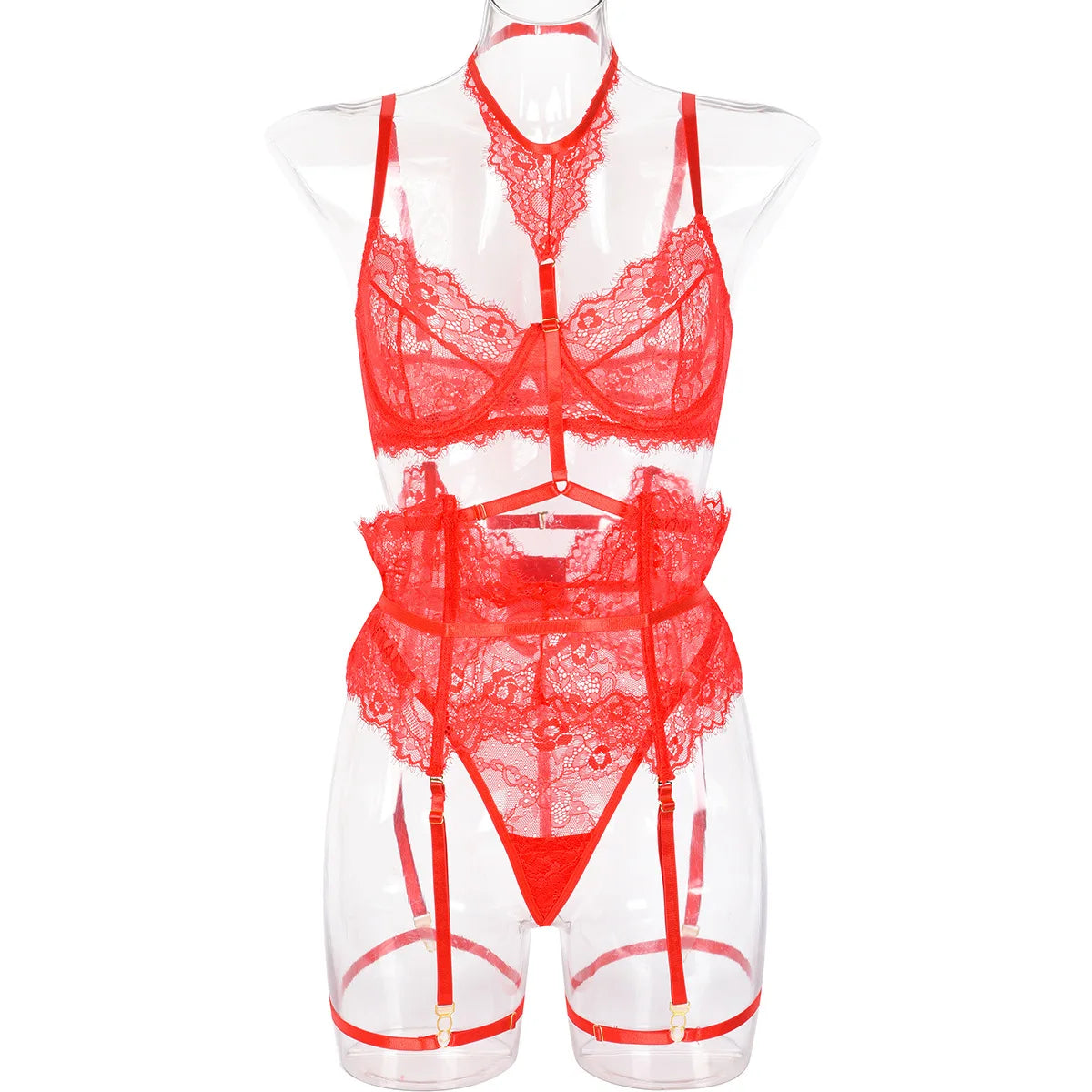 Patchwork Lace Lingerie Set – 3 Piece