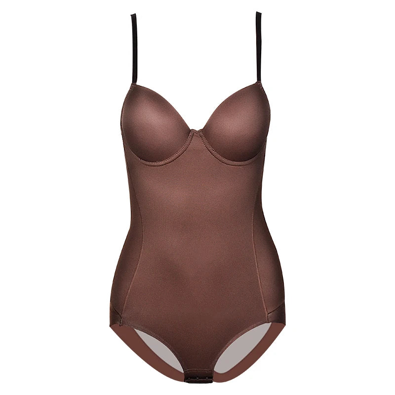 Women's White Underwire Bodysuit – Stretch Silky Shapewear