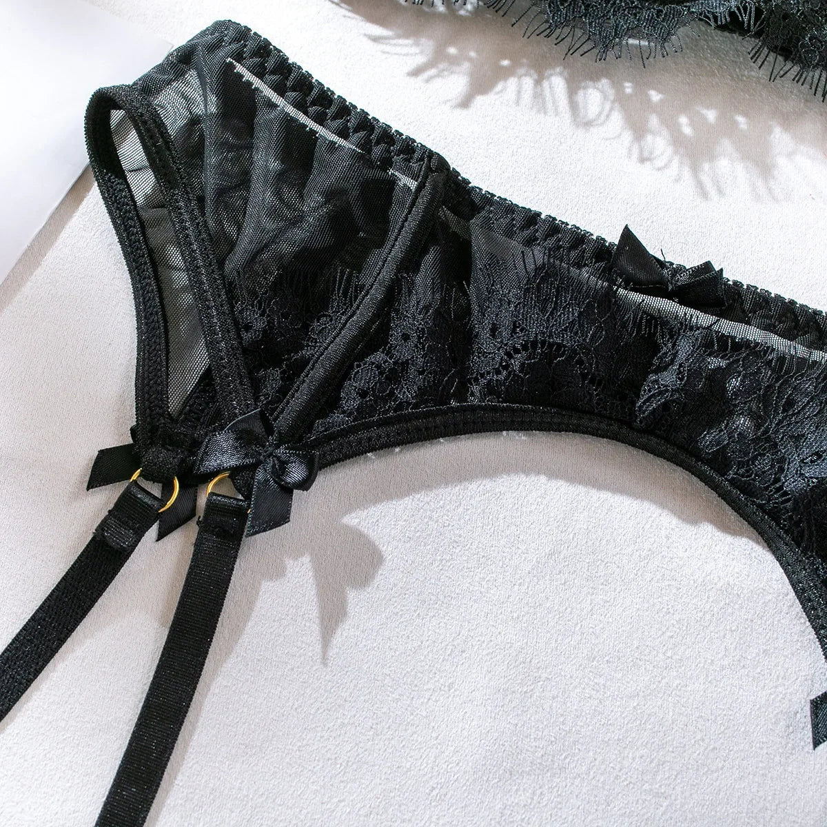 Mesh Bodysuit with Metal Ring Detail