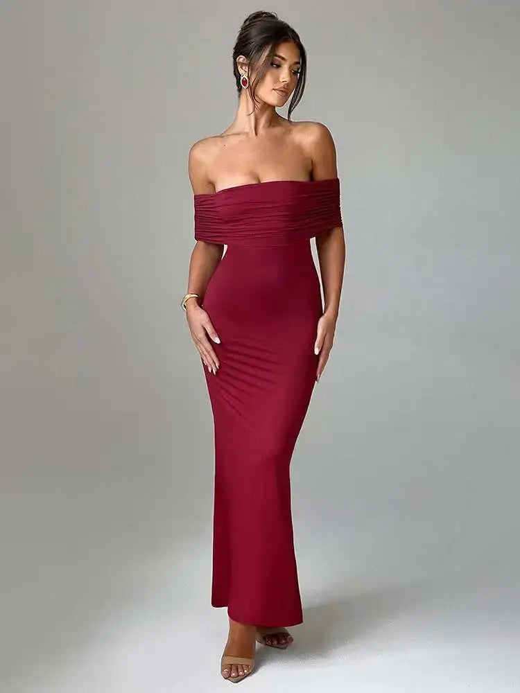 Townlike Elegant Mermaid Maxi Long Dress Women Off Shoulder 2024 Summer Dress Backless Nightclub Sexy Party Dresses