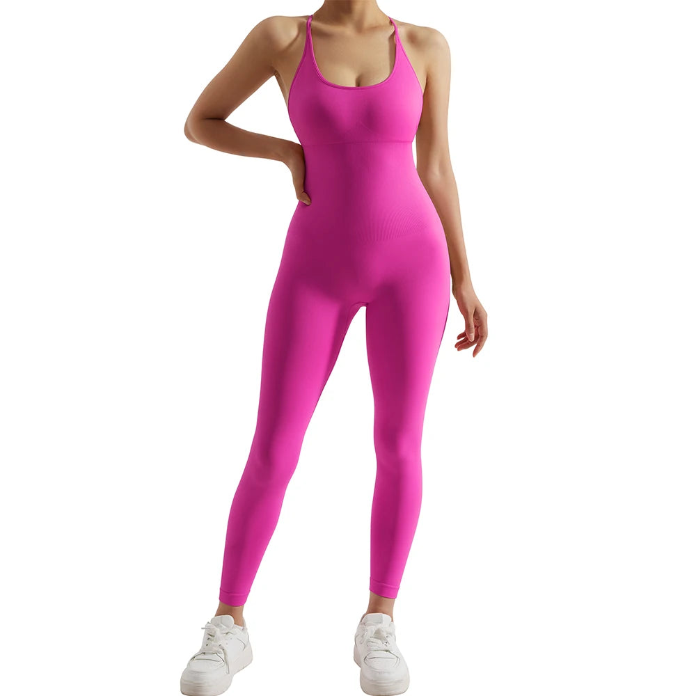 Sleeveless Bodycon Jumpsuit – Women’s Full-Season Fitness & Casual Sporty Playsuit