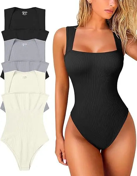 Strapless Backless Jumpsuit – U-Collar Slim Fit Solid Color Summer Playsuit