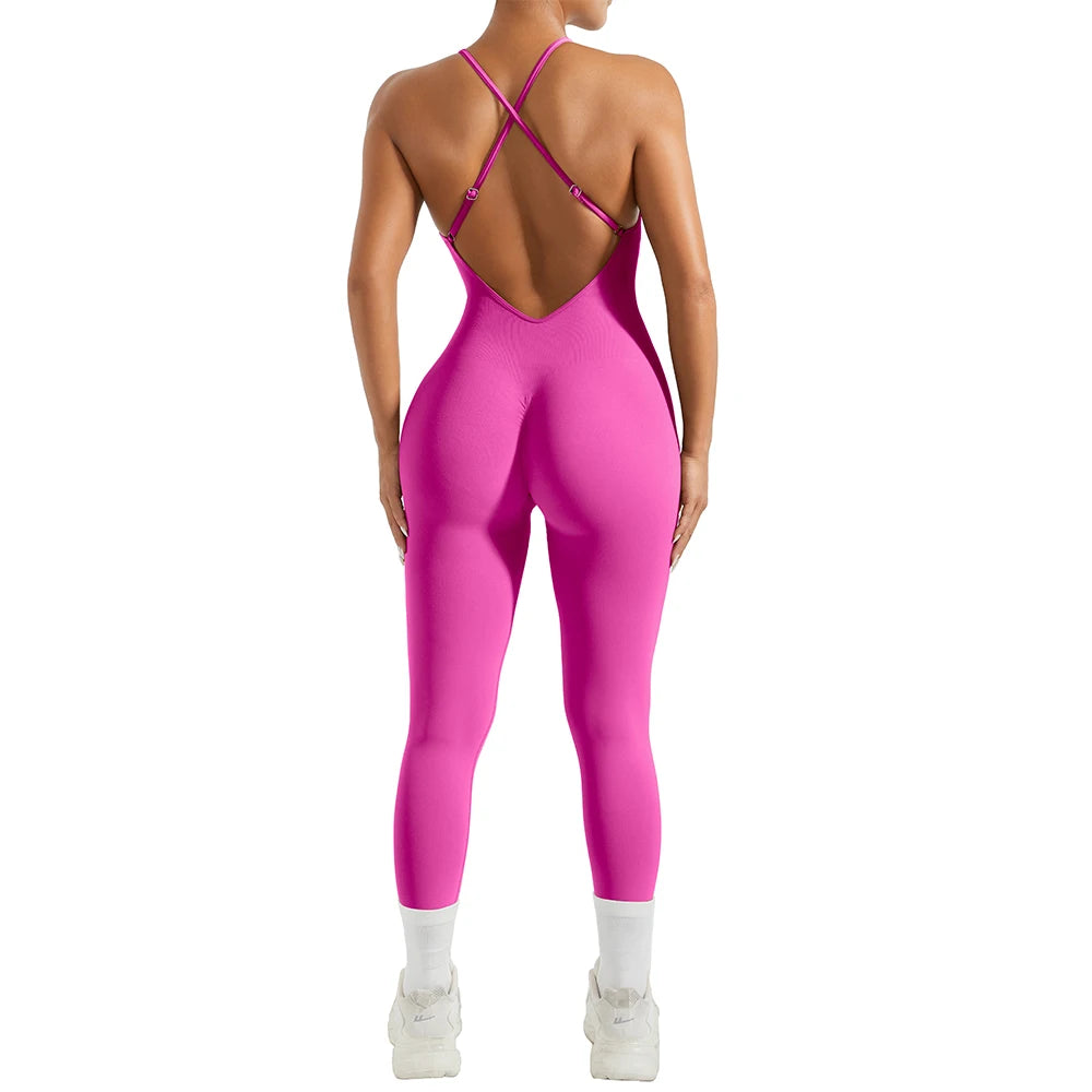 Sleeveless Bodycon Jumpsuit – Women’s Full-Season Fitness & Casual Sporty Playsuit