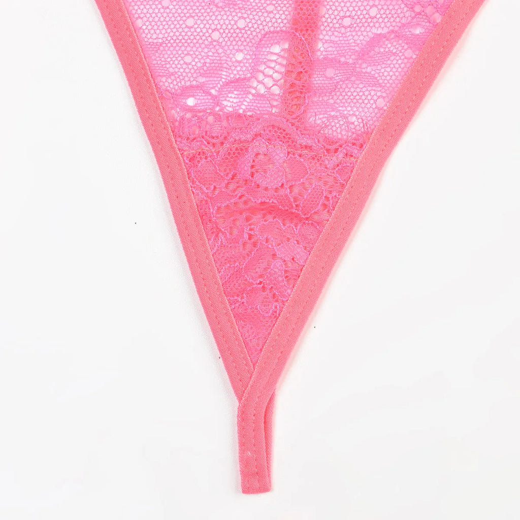 Patchwork Lace Lingerie Set – 3 Piece