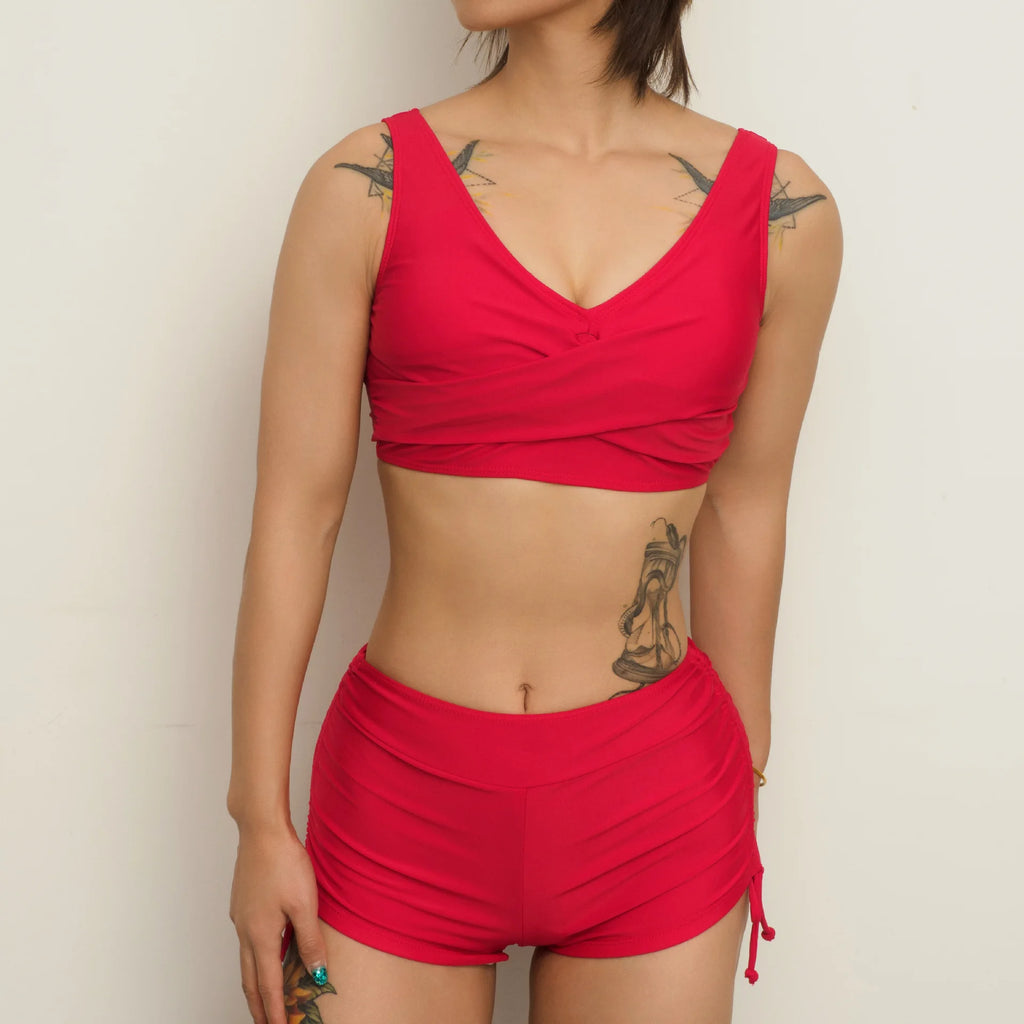 Aria Sky - V-Neck High-Waist Bikini