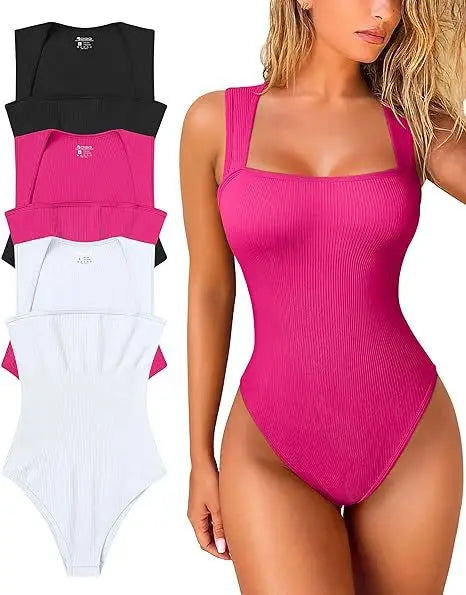 Strapless Backless Jumpsuit – U-Collar Slim Fit Solid Color Summer Playsuit