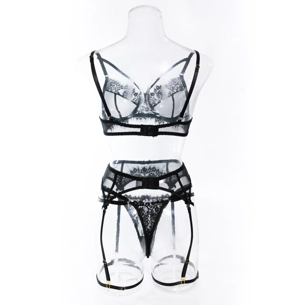 Mesh Bodysuit with Metal Ring Detail