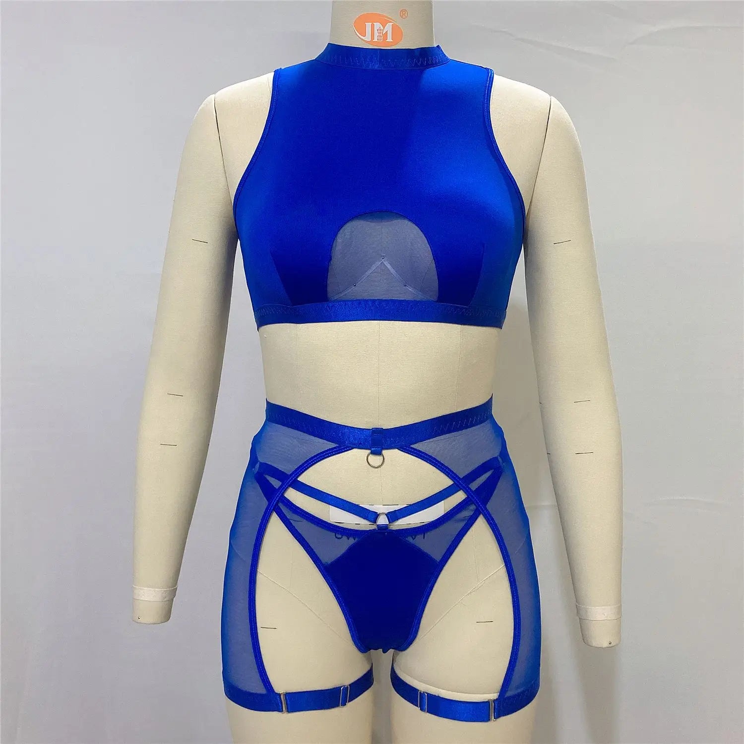 Sheer Mesh Wire-Free Lingerie Set (3pcs)