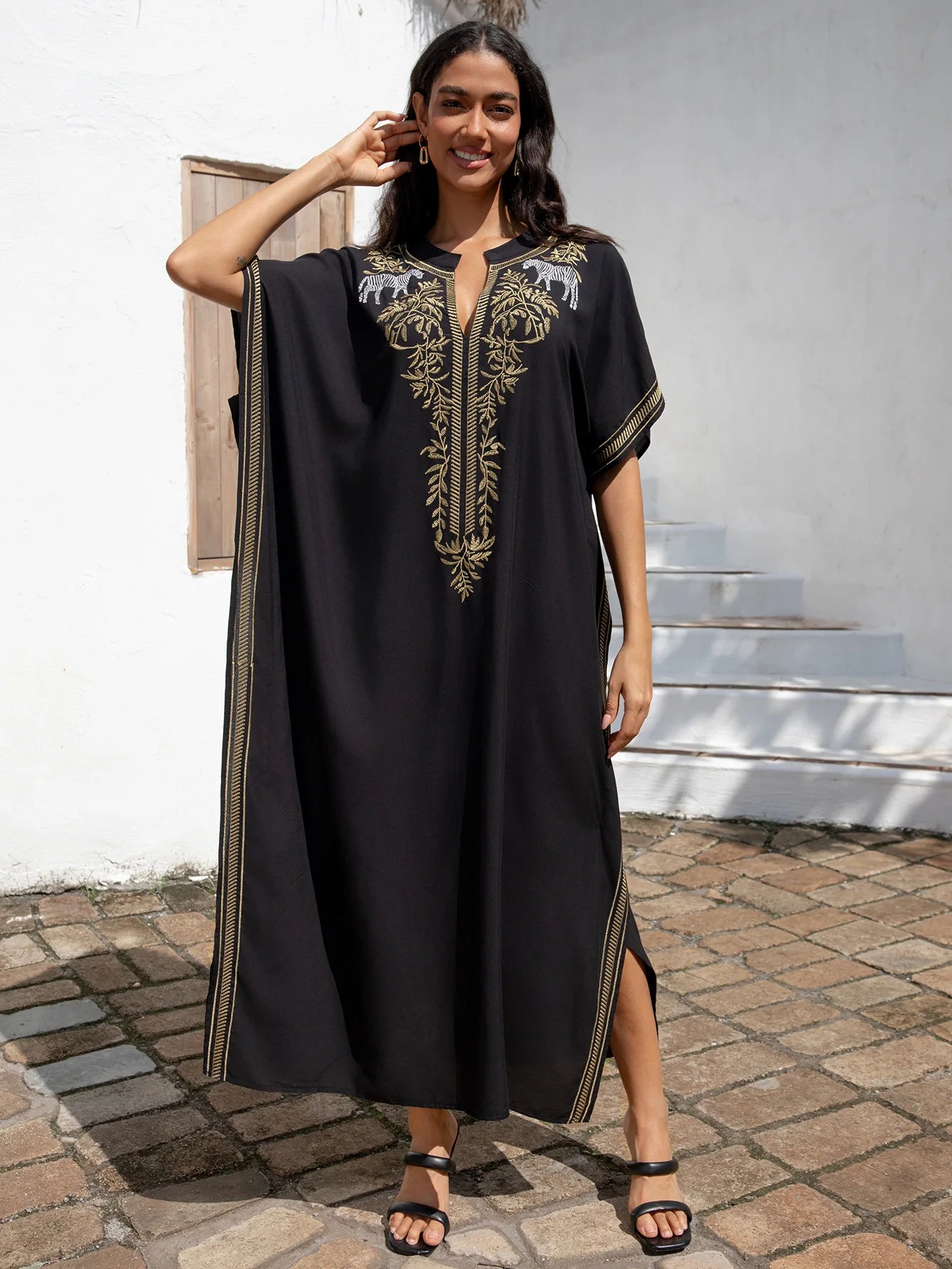Noir Crest - Embroidered Robe