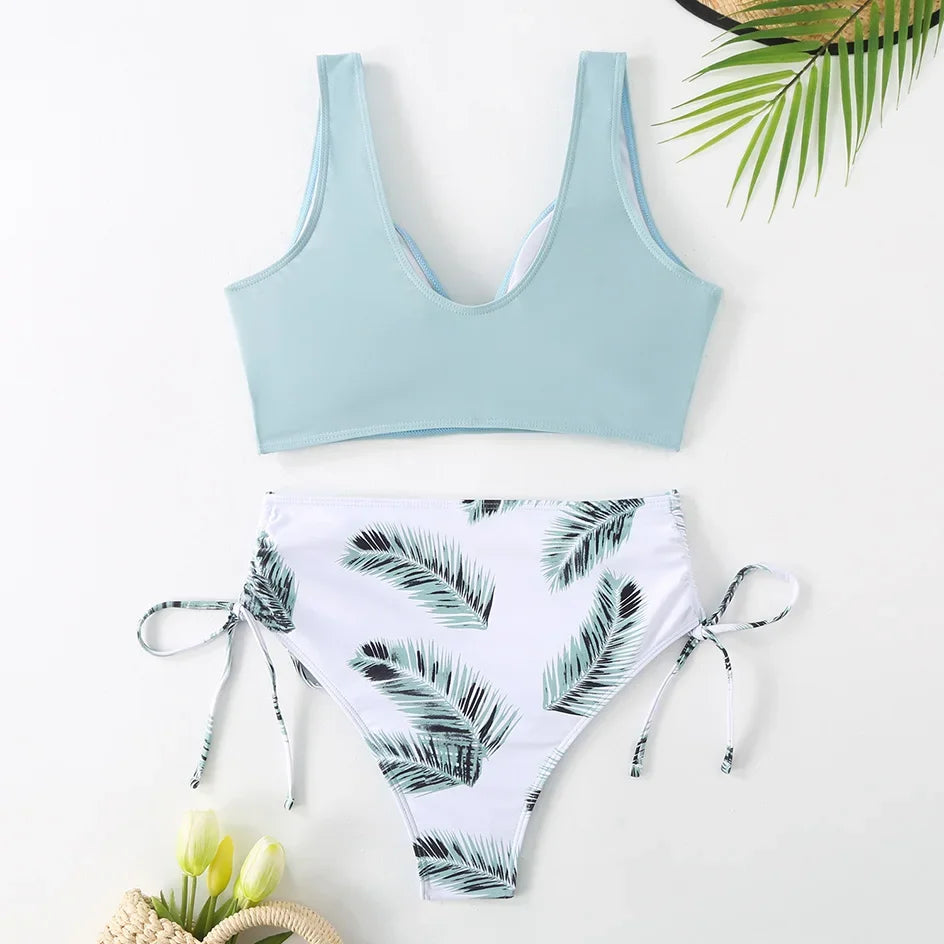 Sexy Bikini 2024 Swimsuit Women Trend Swimwear Female High Waisted Bikinis Sets Korean Swimming for Woman Bathing Suit Beachwear