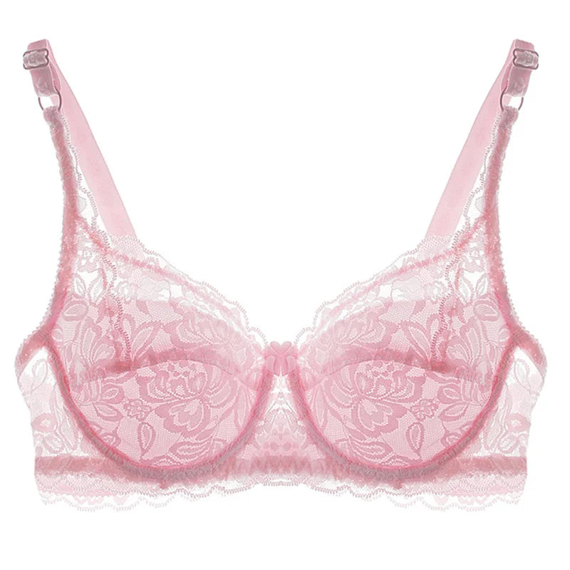 Sexy Lace Flower Bra Transparent Underwear Push Up Bras For Women Bralette Lace Bra Lingerie Intimates Bh Soutien Gorge Fashion