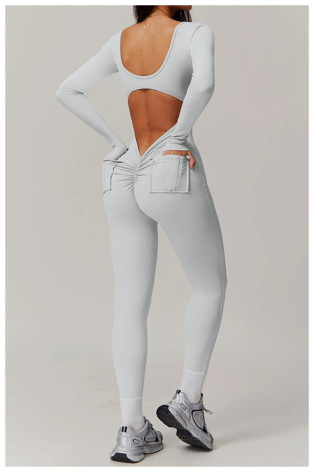 Sculpt Jumpsuit - Backless Long Sleeve