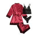 Velora Print Lace Robe Set