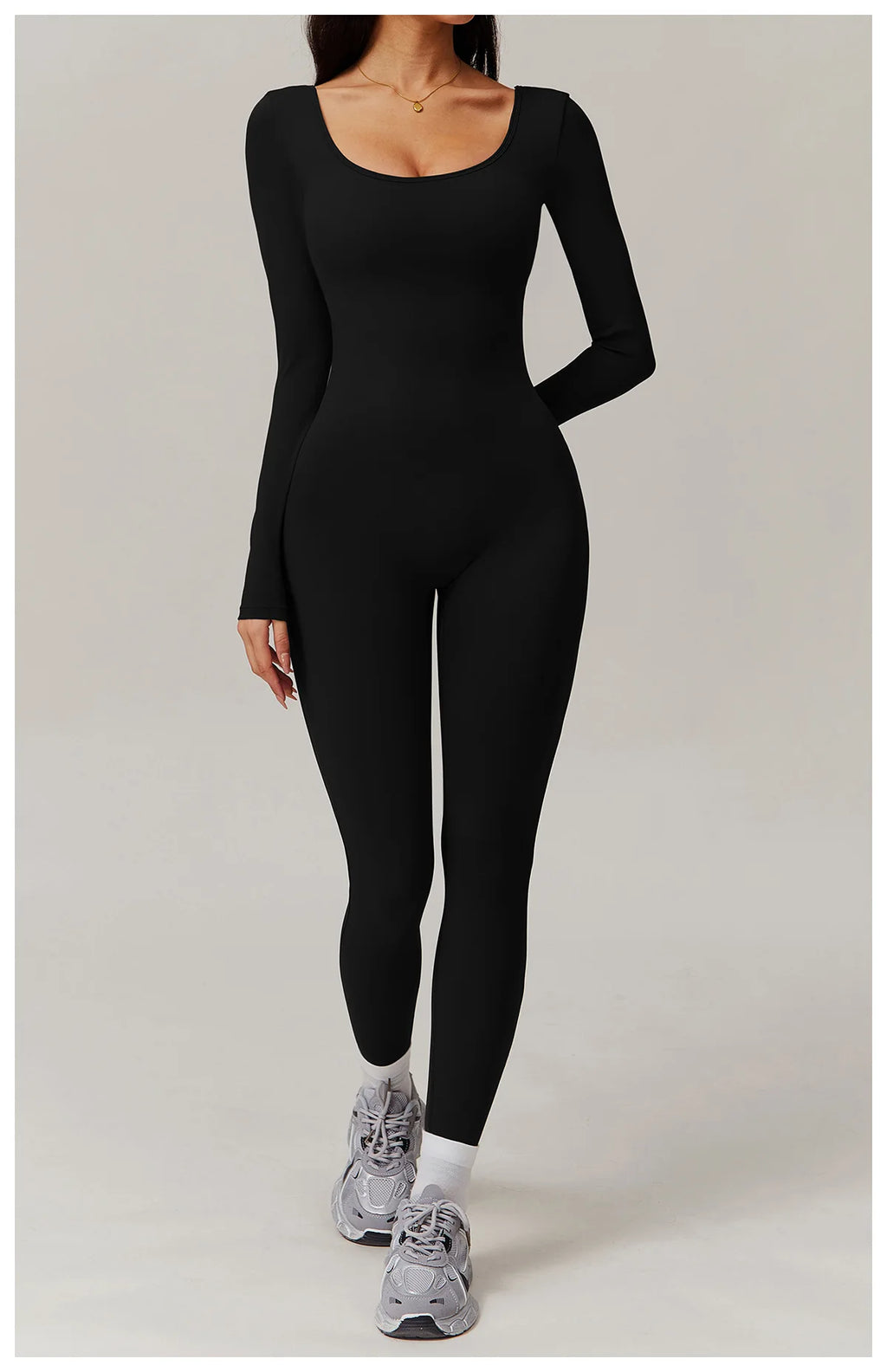Sculpt Jumpsuit - Backless Long Sleeve