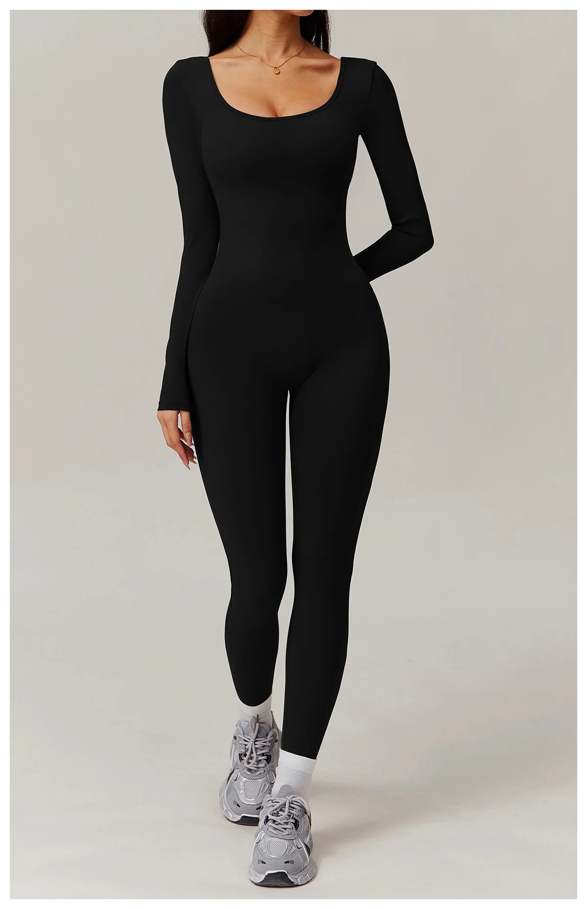 Sculpt Jumpsuit - Backless Long Sleeve