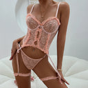 Lace Panel Padded Bra & Thong Set (Underwire)