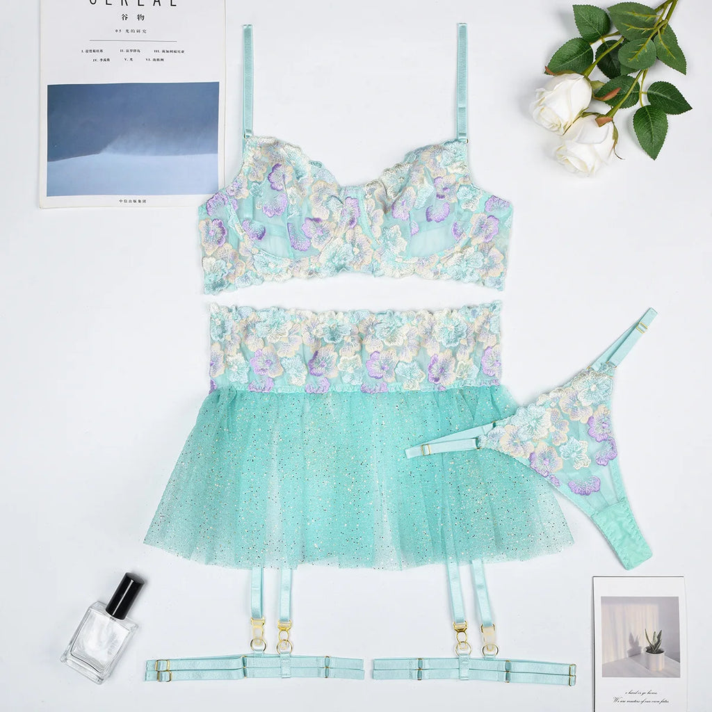 Fairy Lace Transparent Lingerie Set (3pcs)