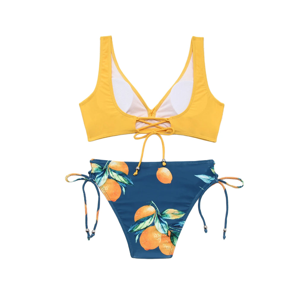 Citrina Sol – Tropical V-Neck Bikini