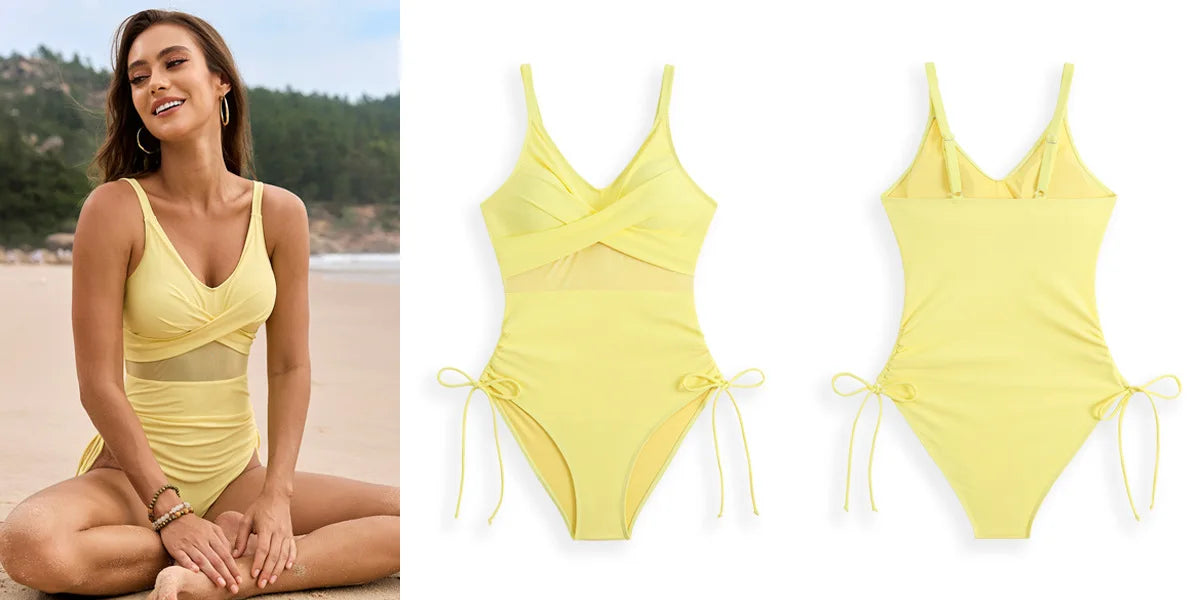 Liora Mesh – V-Neck Monokini