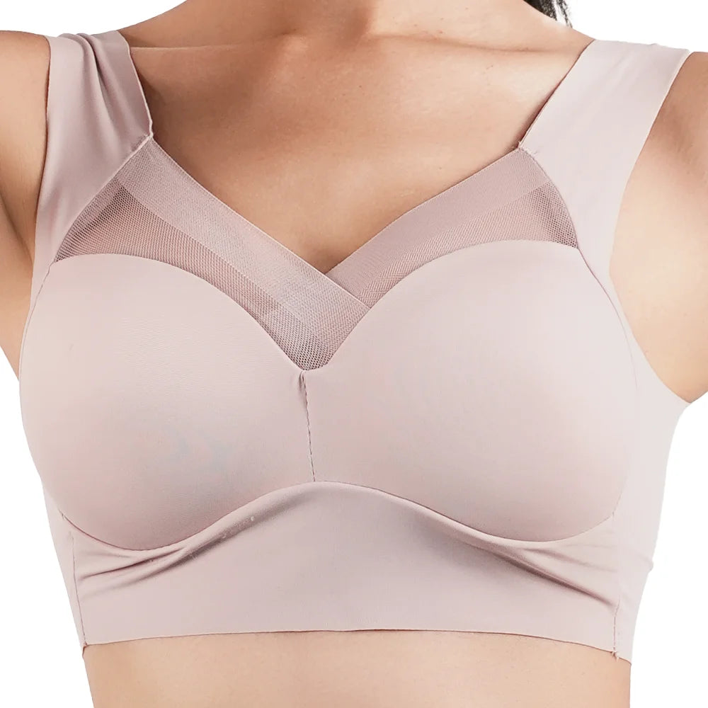 Sports Push-Up Bra – Anti-Sagging Wireless Fitness Bra with Strappy Back