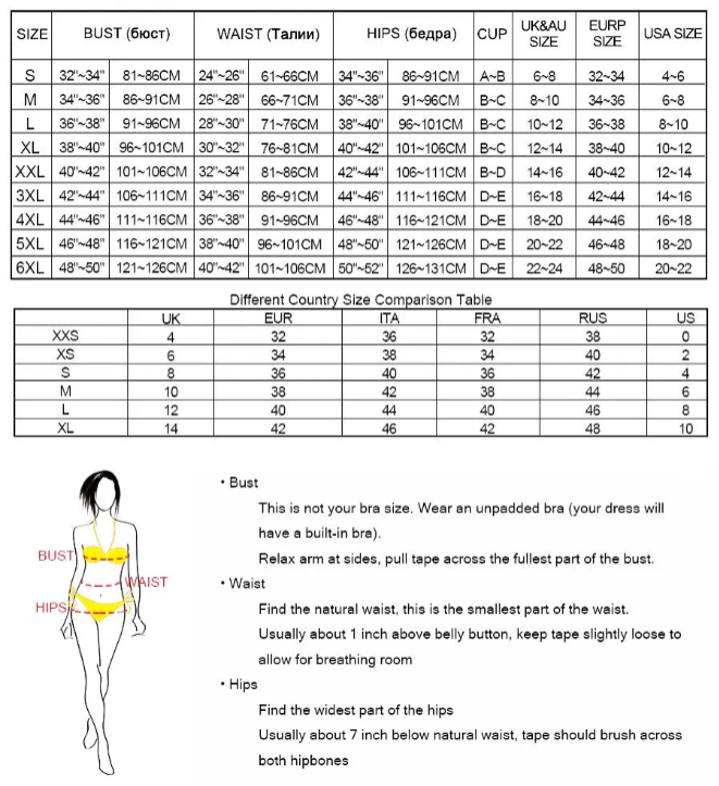 Women's Solid Push-Up Brazilian Bikini Set size chart