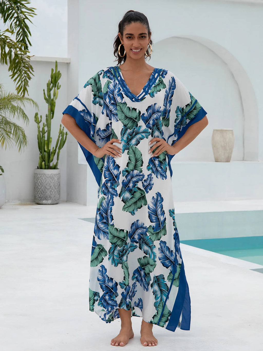 Azure Leaf - Print Robe