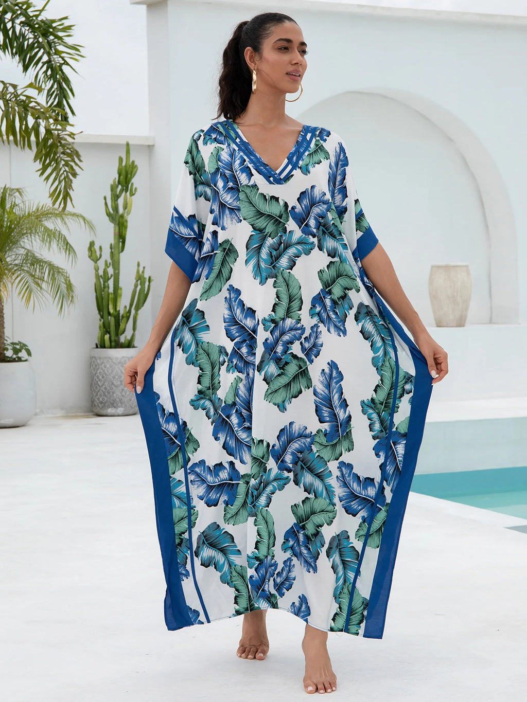 Azure Leaf - Print Robe