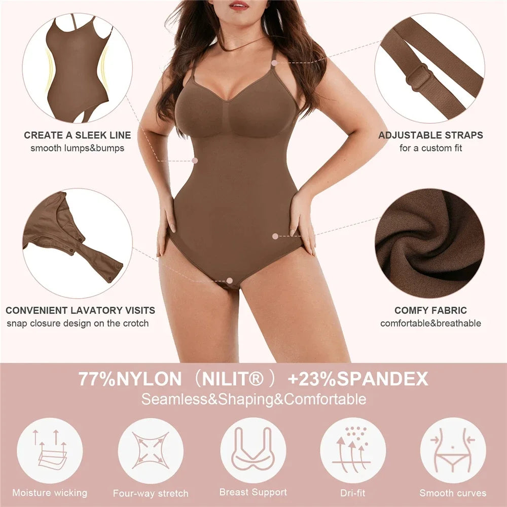 Seamless Full Body Shaper – Waist Trainer Bodysuit with Tummy Control & Butt Lifter