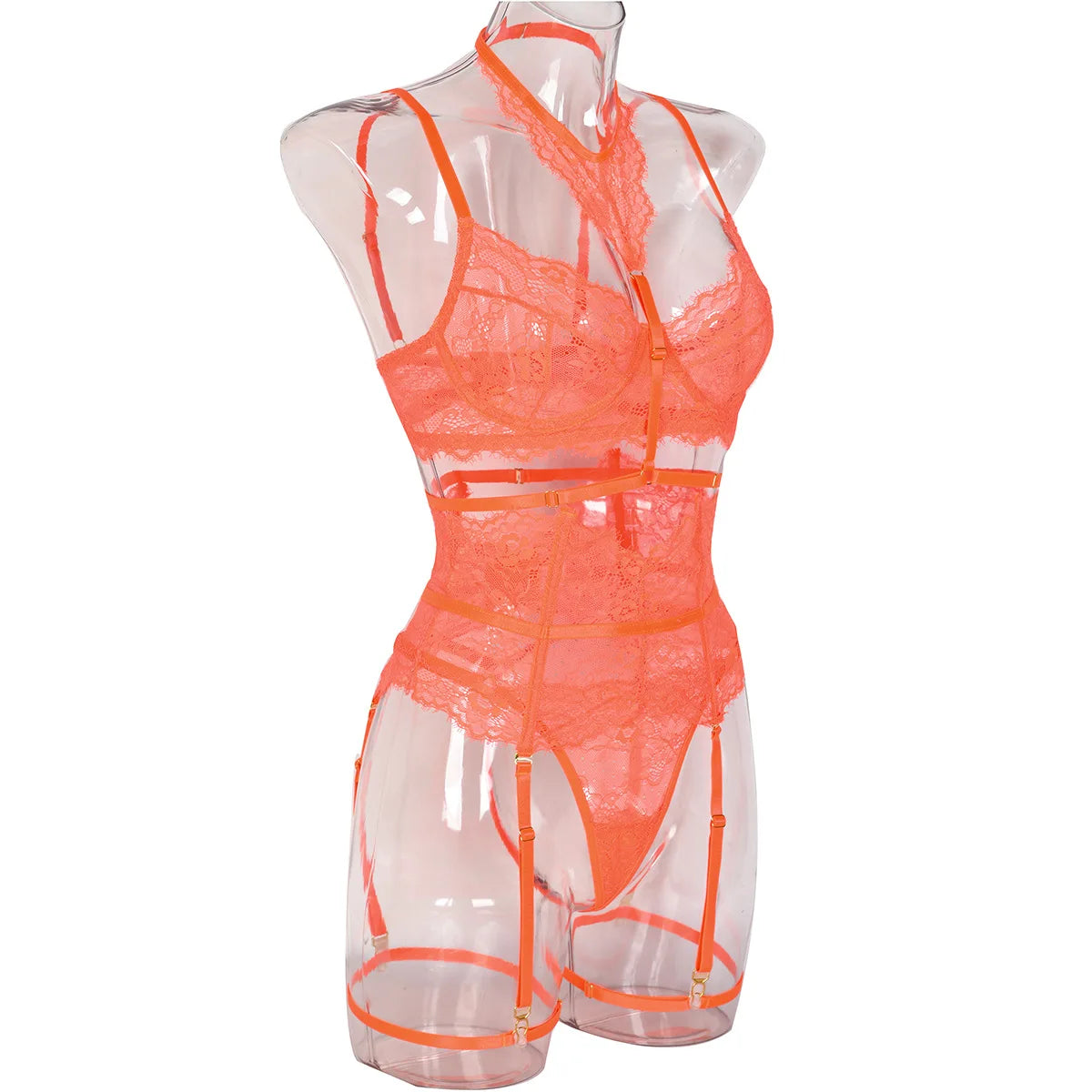 Patchwork Lace Lingerie Set – 3 Piece