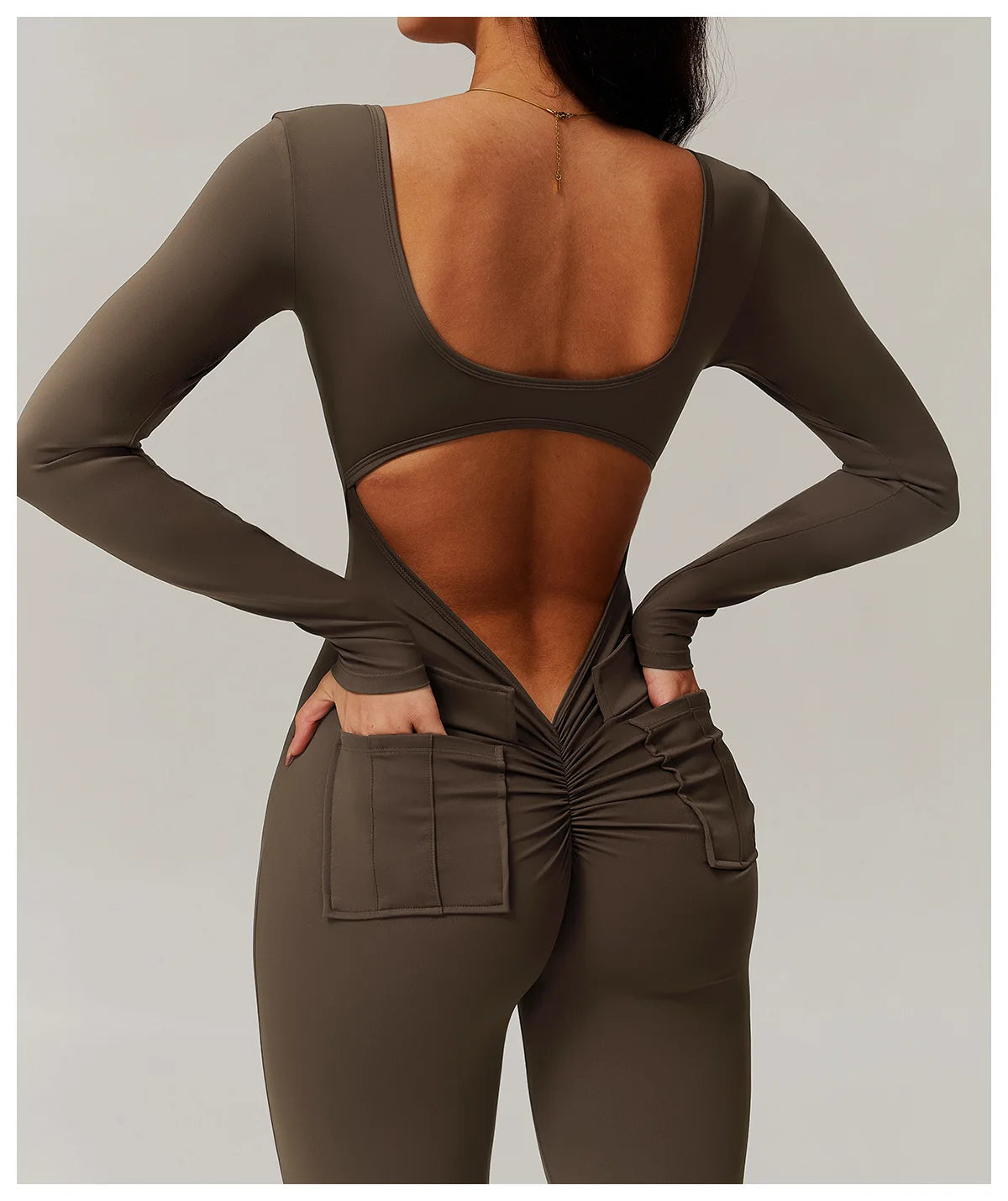 Sculpt Jumpsuit - Backless Long Sleeve