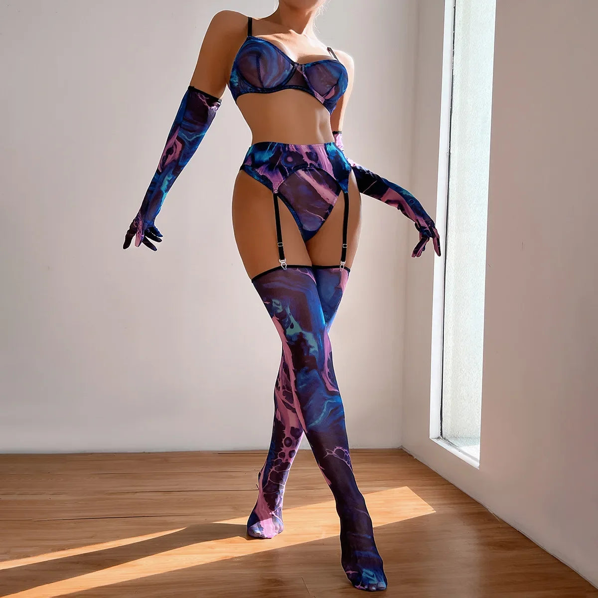 Floral Lace Night Dress – Transparent Split