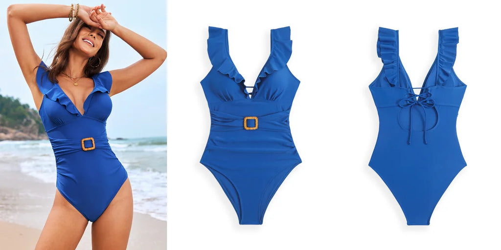 Celine Retro - V-Neck One-Piece