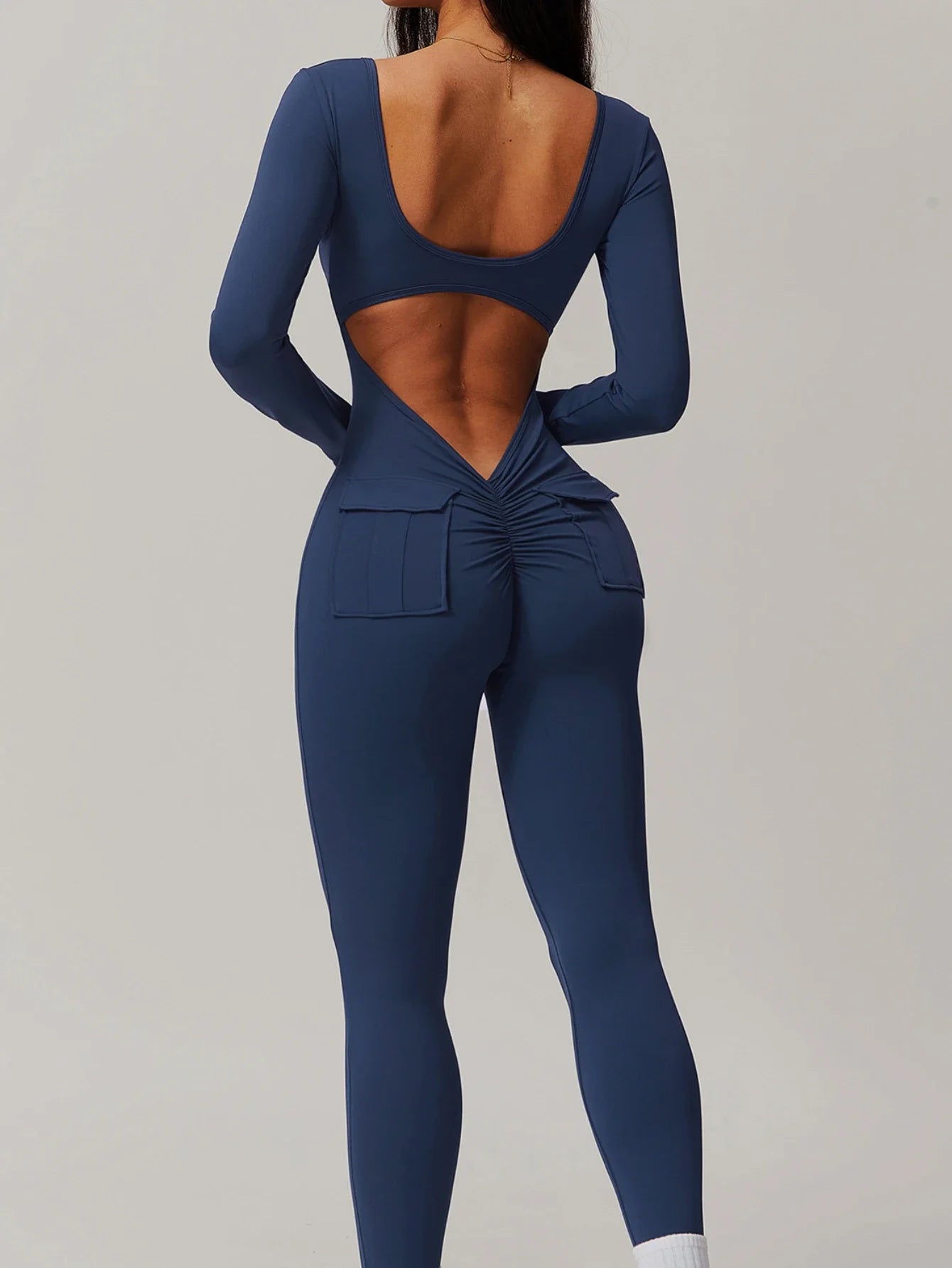 Sculpt Jumpsuit - Backless Long Sleeve