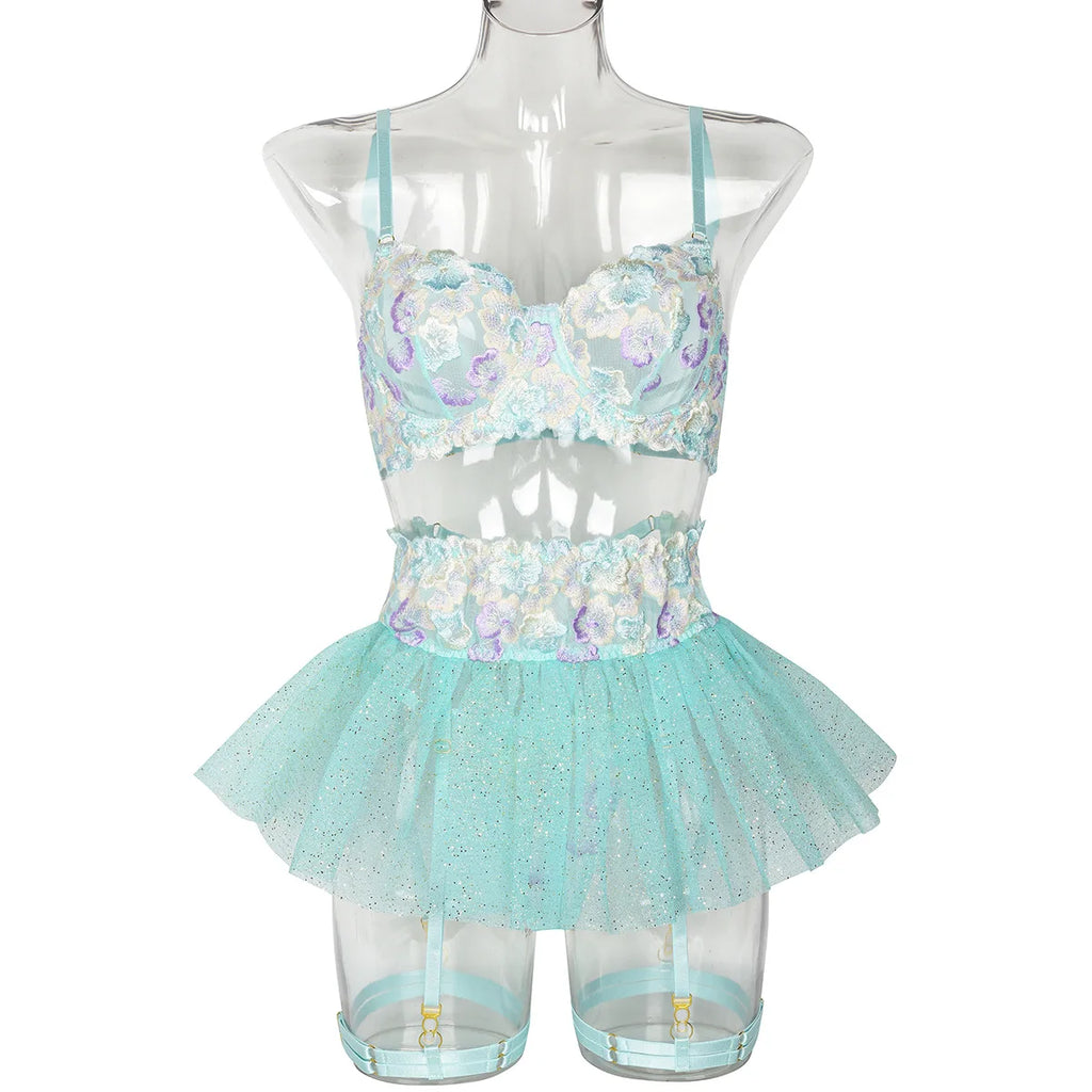 Fairy Lace Transparent Lingerie Set (3pcs)