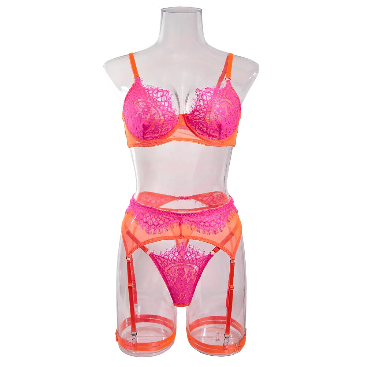 Blue Embroidered Lace Bra & Panty Set