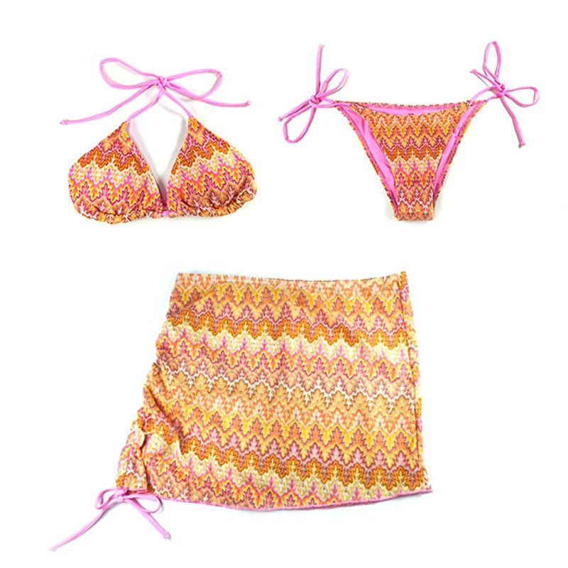 Sexy 3 Pack Bikini Swimsuit for Women New Hot Sale Of The Season Sensual Swimwear Teenage Girls Fashion Poolwear Beachwear