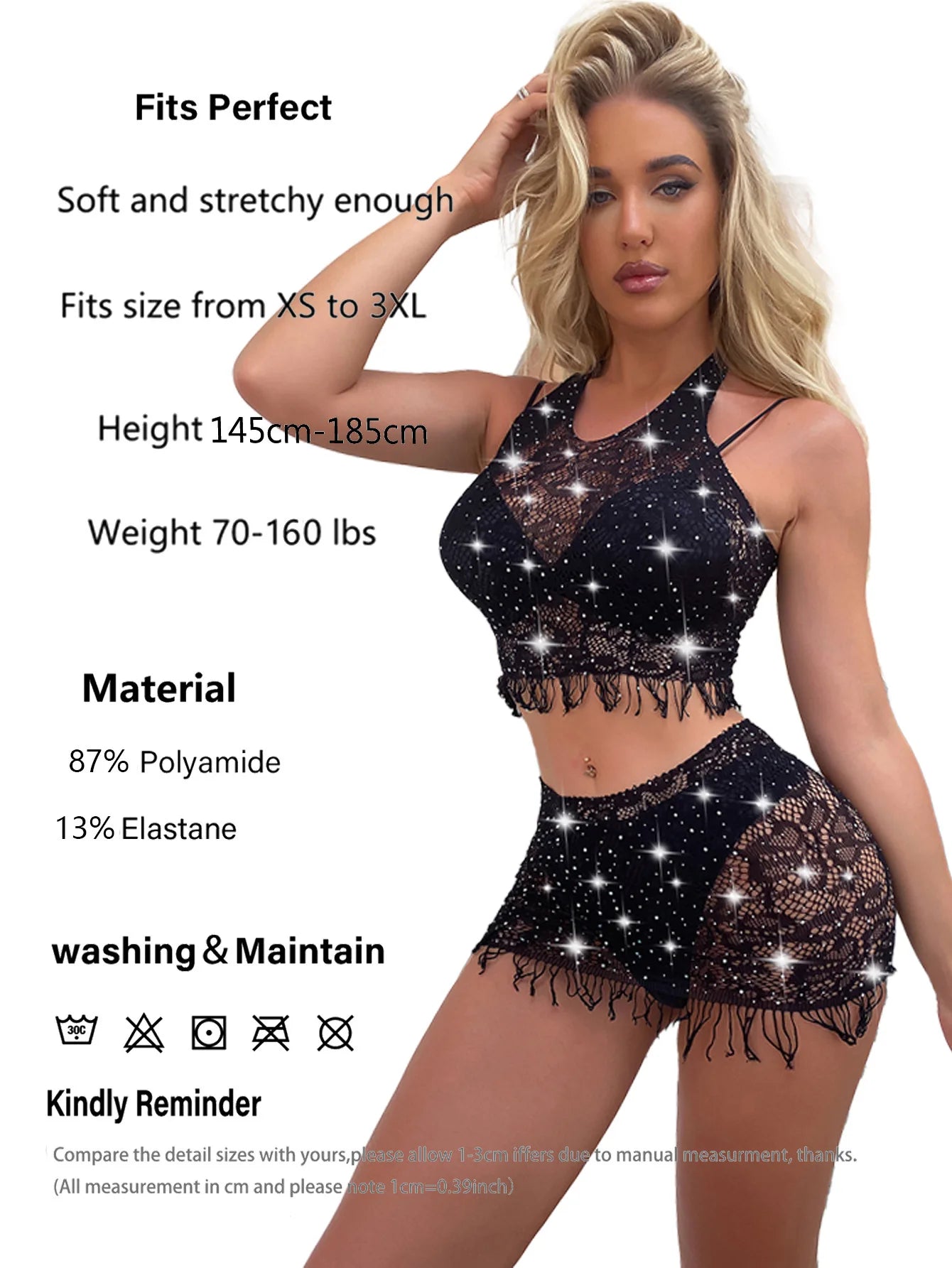 Noctura Noir – Shimmer Lace Bikini Set