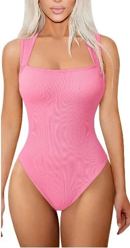 Strapless Backless Jumpsuit – U-Collar Slim Fit Solid Color Summer Playsuit