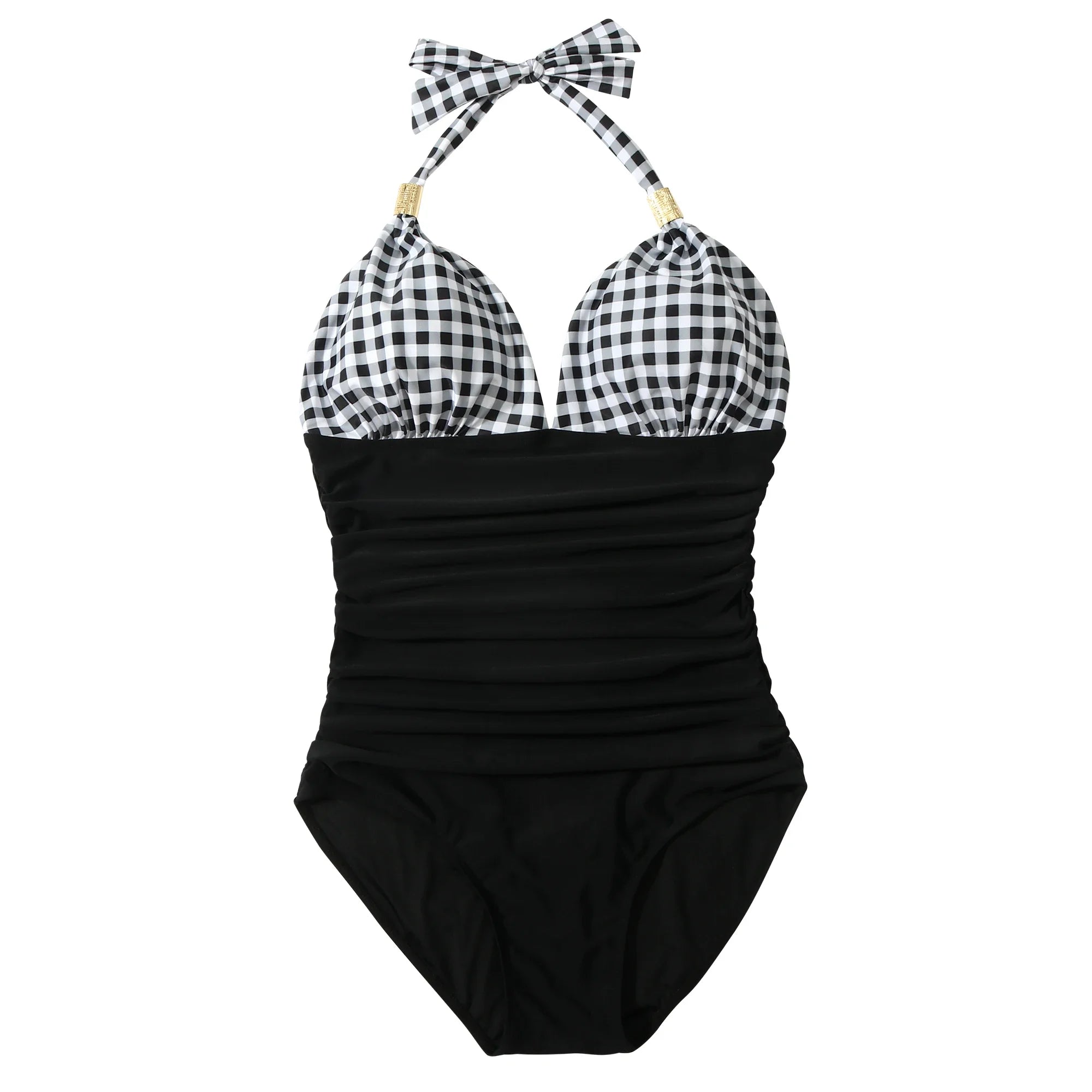 Women’s Halter Push-Up One-Piece Swimsuit – Plus Size Tankini