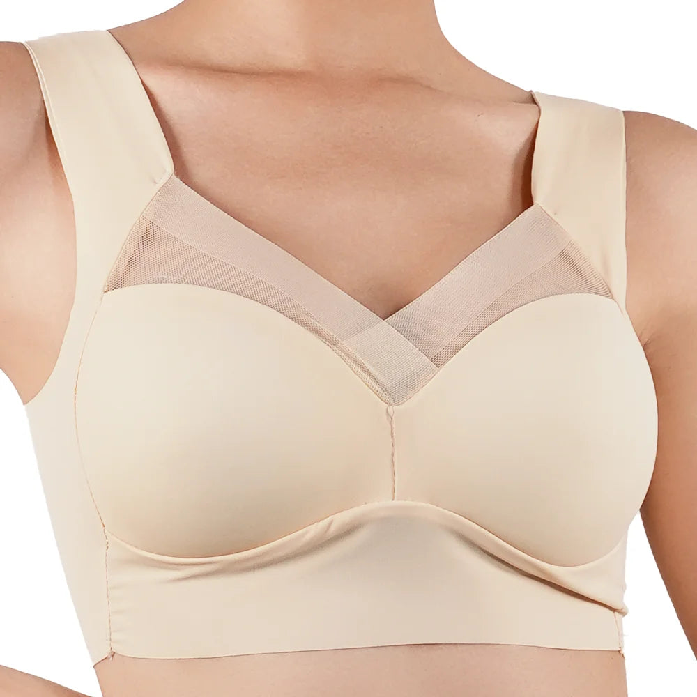 Sports Push-Up Bra – Anti-Sagging Wireless Fitness Bra with Strappy Back