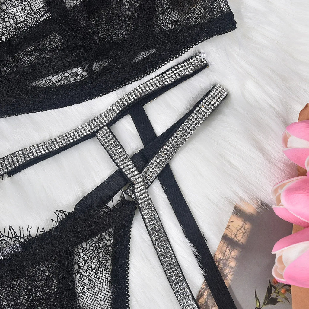 Sheer Mesh Lace Chemise Babydoll