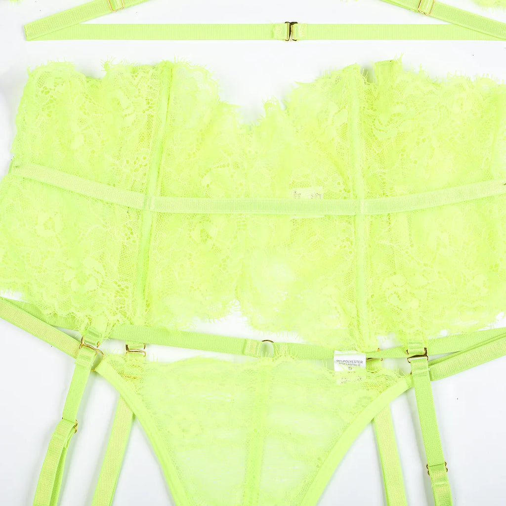 Patchwork Lace Lingerie Set – 3 Piece