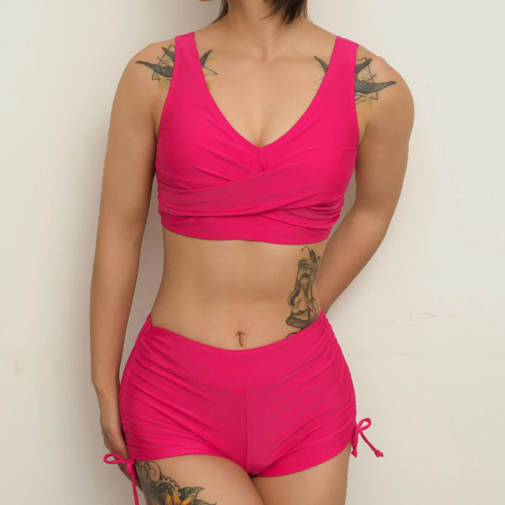 Aria Sky - V-Neck High-Waist Bikini