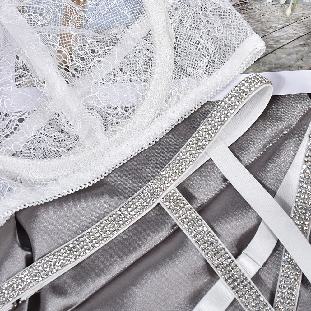 Sheer Mesh Lace Chemise Babydoll