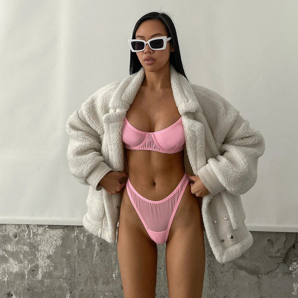 Seamless Lace Push-Up Bra & Panty Set