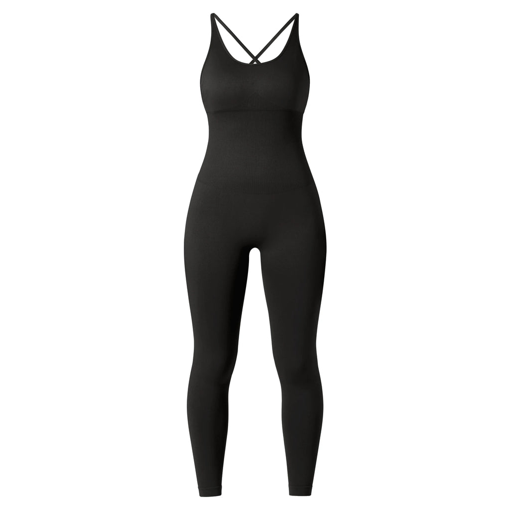 Sleeveless Bodycon Jumpsuit – Women’s Full-Season Fitness & Casual Sporty Playsuit