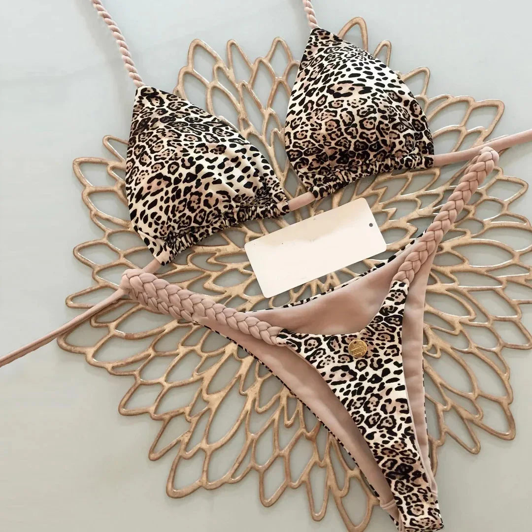Savanna Luxe – Leopard Trim Bikini