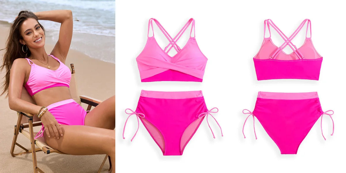 Aurora Cross - High-Waist Bikini